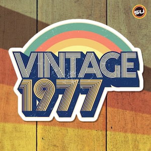 77 Vintage 1977 Bubble-free stickers