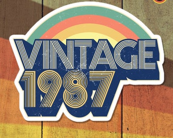 87 - Vintage 1987 Retro Vinyl Stickers