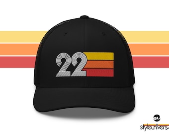 22 - Number 22 Hat Retro Trucker Cap