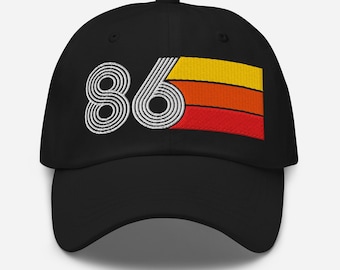 86 - 1986 Retro Birthday Baseball hat with Adjustable Buckle