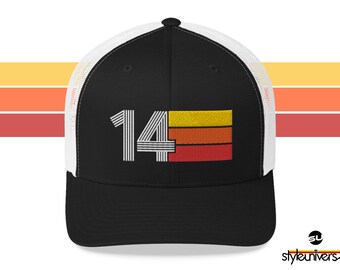 14 Retro Birthday Gift Hat Mens Womens Vintage Trucker Cap