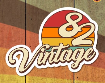 82 - Vintage 1982 Retro Vinyl Stickers