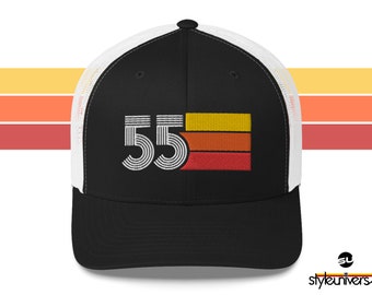 55 Retro 60th Birthday Gift Hat Mens Womens Vintage Trucker Cap
