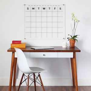 Dikke premium acrylkalender | Lucite droog uitwisbare wandkalender | Helder acryl met gepolijste randen | Aanpasbare muurplanner