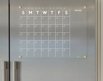 FRIDGE calendar | Magnetic acrylic with side notes  | Dry erase calendar
