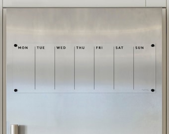 FRIDGE calendar weekly - Magnetic acrylic  | Dry erase calendar