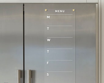 Magnetisch acryl weekmenubord | Droog uitwisbare koelkastkalender | Spookvrije keukenopberger | Planbord voor gezinsmaaltijden