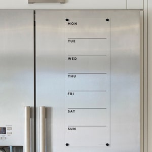 FRIDGE calendar weekly | Magnetic acrylic  | Dry erase calendar