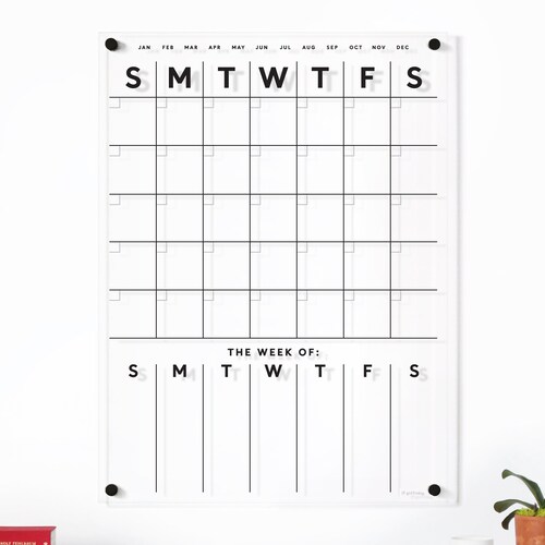 Dry erase calendar - shops Acrylic calendar one month and one week