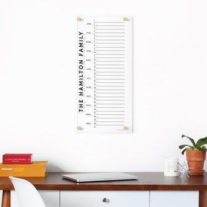 Minimalistische acrylmaandkalender | Gepersonaliseerde heldere Lucite-kalender | Aangepaste Lucite-muurplanner voor thuisorganisatie