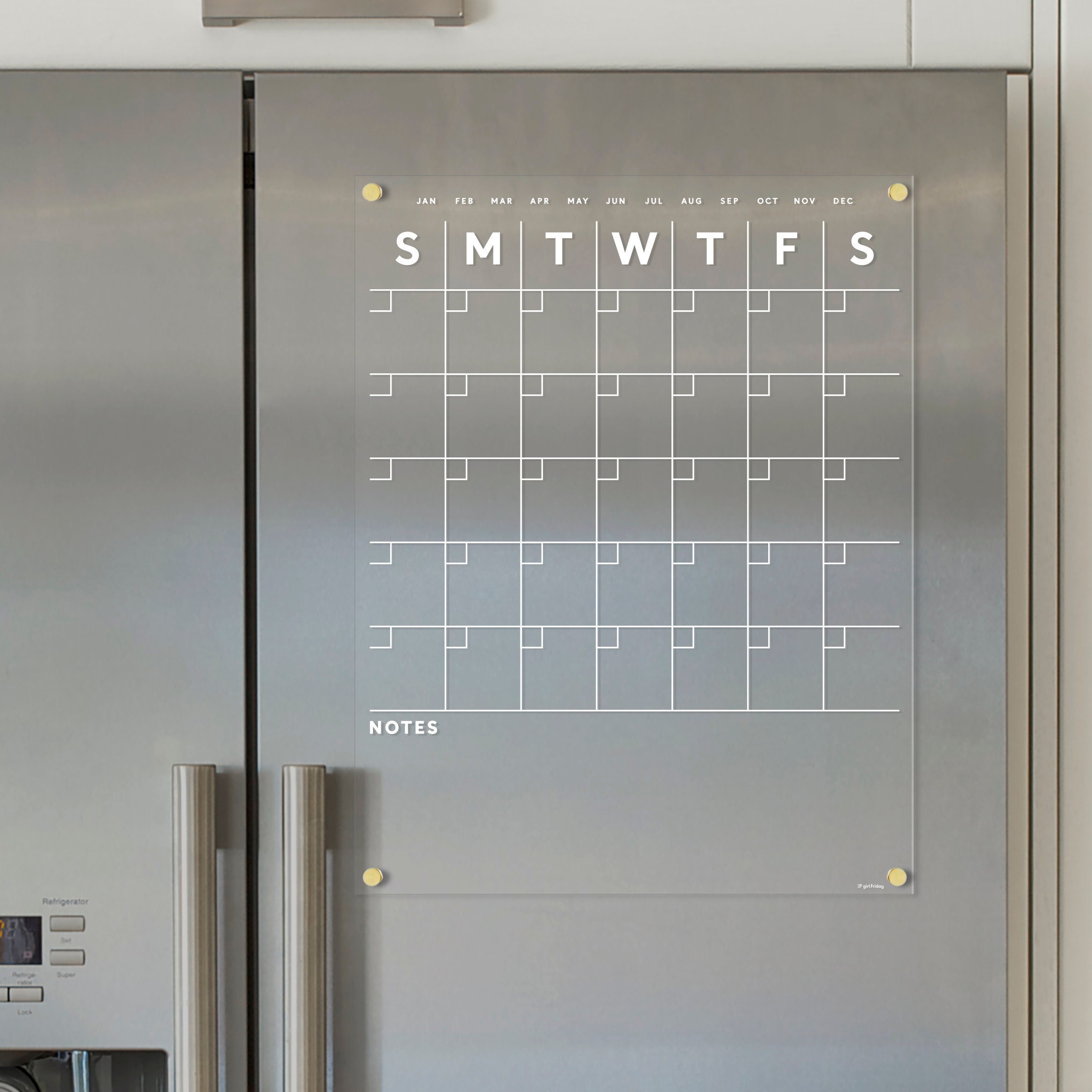 FRIDGE Calendar Acrylic With Notes on the Bottom Etsy