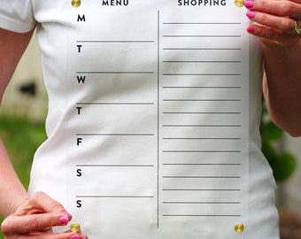 Menú y lista de compras para el refrigerador de acrílico magnético / Pizarra de borrado en seco / Planificador de comidas Organizador de lista de compras / Centro de comando de cocina de acrílico transparente