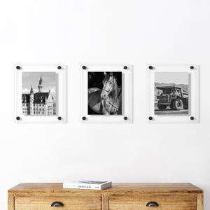 Clear Floating Acrylic Frame for Photos | Minimalist Wall Art | Gallery Wall Frame | Diploma Frame | Polished Edge Acrylic Frame
