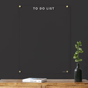 Custom Clear Acrylic Memo Board | Personalized Clear To Do Board | Command Center with Polished Edges and Wet-Erase Functionality