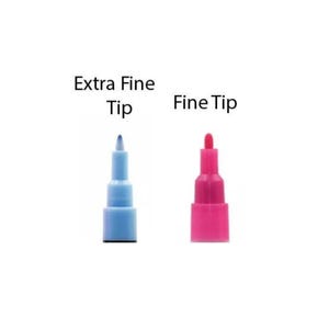 Set of Chalk Ink Markers - Extra Fine Tip & Fine Tip | Liquid Chalk Ink Markers for Acrylic Calendars | Optional Stainless Steel Cup Holder