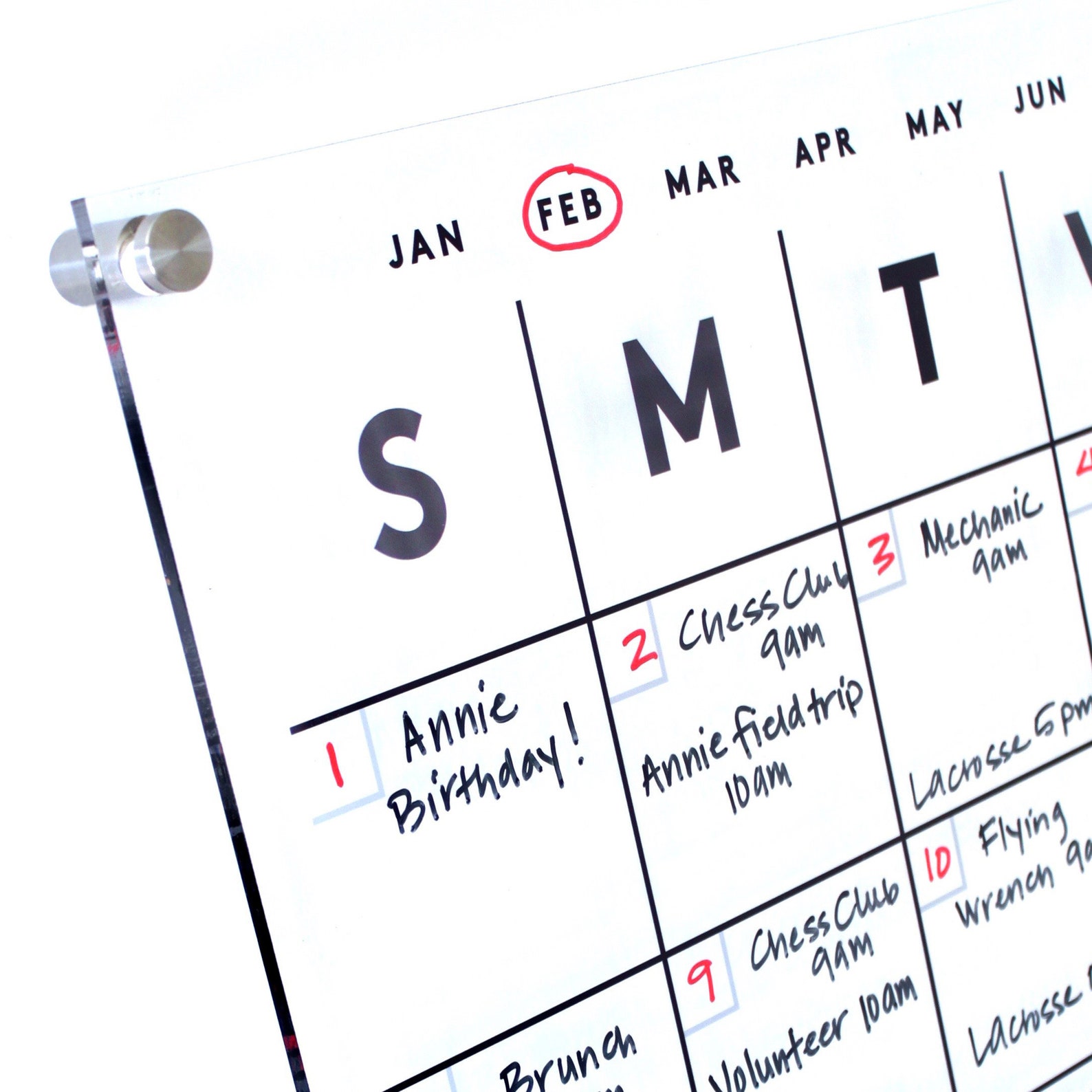 Dry Erase Calendar Acrylic Calendar Wall Calendar Etsy