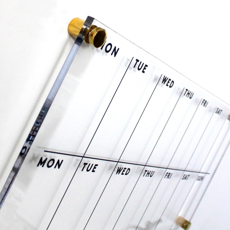 2 Week Acrylic Calendar Thicker Acrylic Dry Erase Calendar Etsy