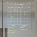 Elegant Custom Family Fridge Calendar | Modern Kitchen Organization Board | Clear Acrylic Dry Erase Calendar with Customizable Sections