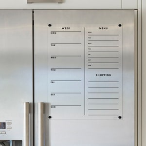 FRIDGE calendar | Magnetic acrylic  | Dry erase calendar with customizable sections