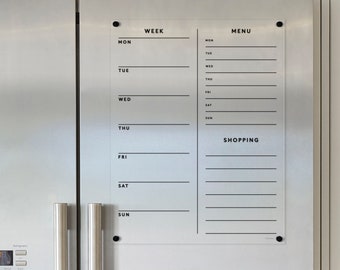 FRIDGE calendar | Magnetic acrylic  | Dry erase calendar with customizable sections