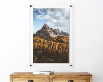 Floating-Bilderrahmen aus Acryl für 20x30 Poster | Klare Wand befestigter Rahmen | Minimalistische Wandkunst | Klares Floating Decor mit polierten Kanten