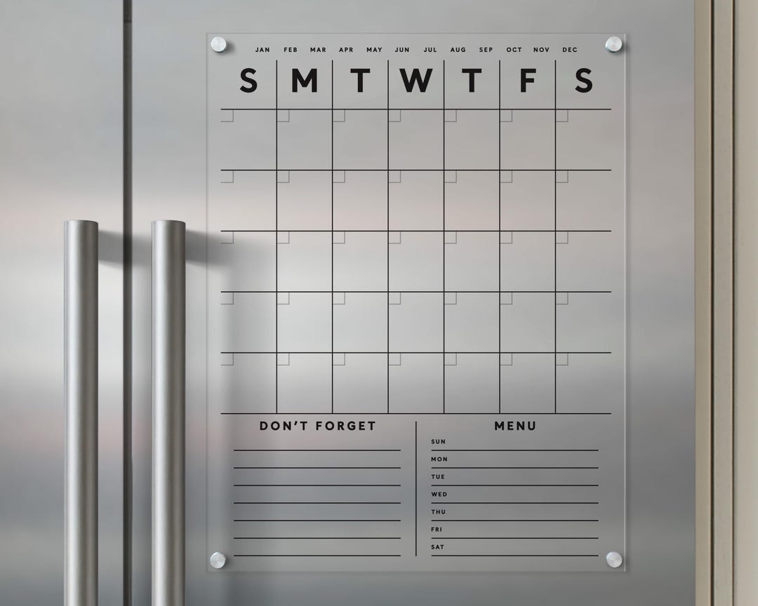 The ORIGINAL ACRYLIC FRIDGE Calendar | Magnetic Acrylic With ...