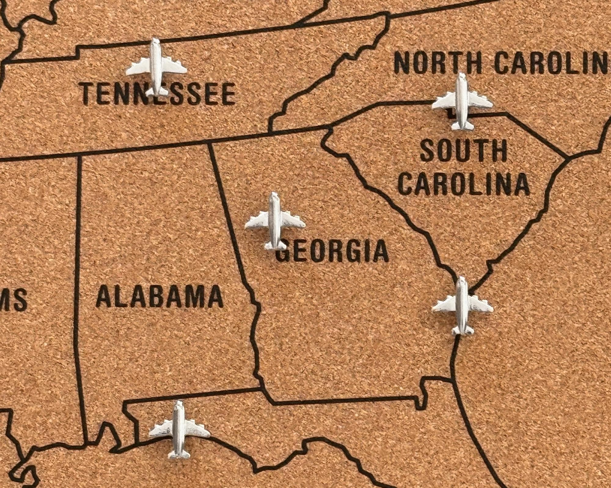 Push Pin Map of USA, Travel Map USA United States, 5 Year Anniversary ...
