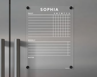 Magnetic Acrylic Chore Chart | Dry Erase FRIDGE Organizer | Customizable Planner | Family Chore Chart | Weekly Planner for Fridge
