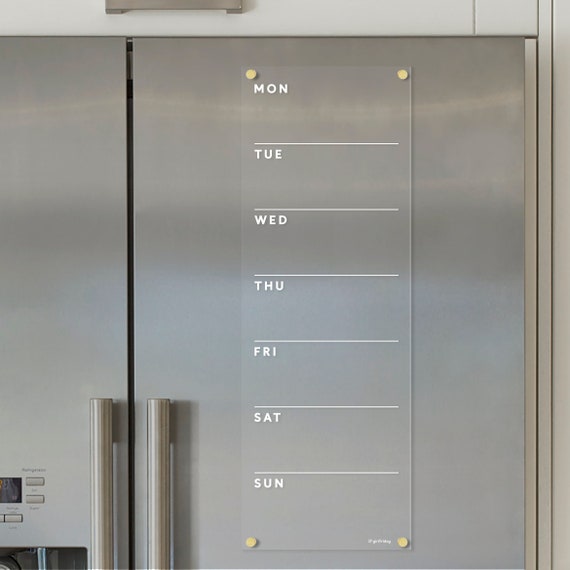 FRIDGE Calendar Weekly Magnetic Acrylic Dry Erase Calendar - Etsy
