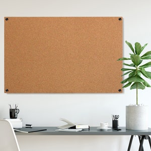 Modern Cork board for wall | Floating Corkboard | Standoff Mounts | Minimalist Board