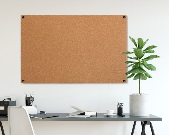 Modern Cork Board for Wall Floating Corkboard Standoff Mounts Minimalist  Board 