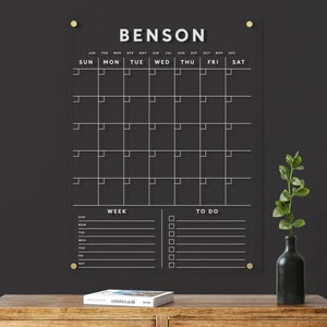 Personalized, Reusable Forever Calendar, Modern Wall Calendar, 2023 Minimalist Wall Calendar, for Kitchen, Office or Mudroom