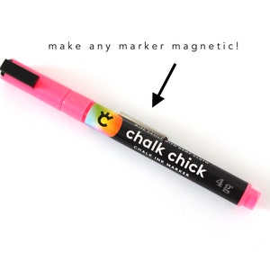 May include: Pink chalk marker with black cap and the text "chalk chick" and "chalk ink marker" printed on the side. The marker is 4g and wipes easily with a damp cloth.