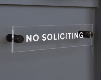 No Soliciting Acrylic sign