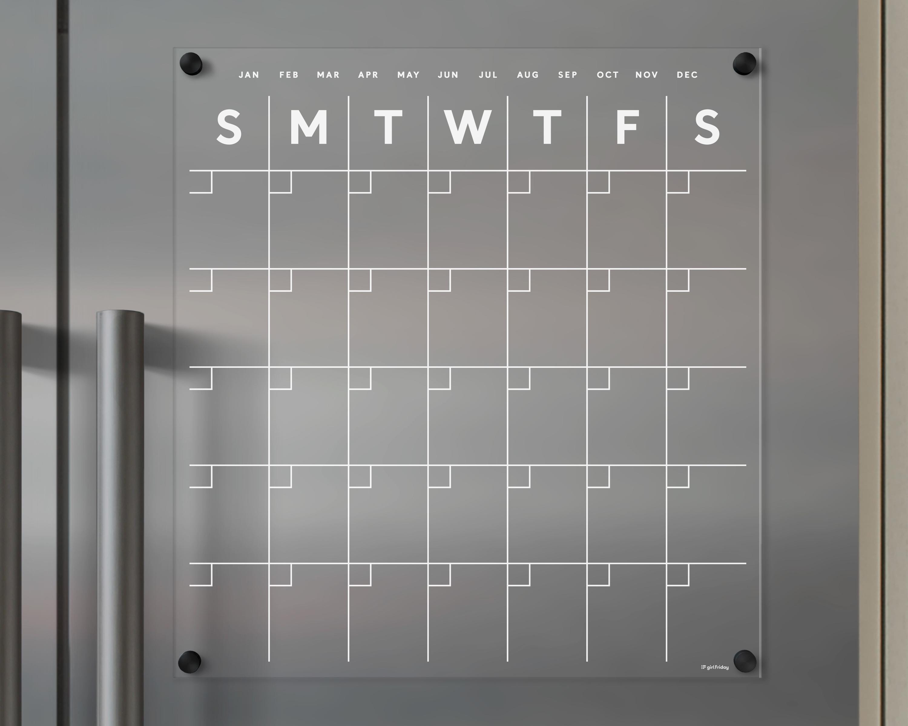 Magnetic Dry Erase Calendar For Fridge, Magnetic Calendar With Markers, Magnetic