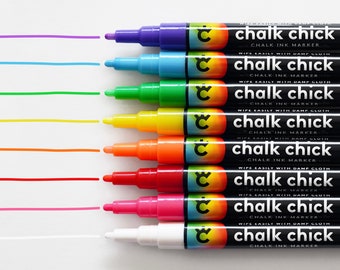 3mm Chalk Ink Markers with Fine Tip | Non-Toxic & Water-Based | Perfect for Acrylic Boards | Residue-Free Chalk Markers |