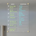 Magnetic Acrylic FRIDGE Menu & Shopping List | 9"x12" Kitchen Organizer | Clear Dry Erase Board | Non-Ghosting Magnetic Acrylic Meal Planner