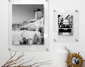 Clear Floating Acrylic Frame for Photos | Minimalist Wall Art | Gallery Wall Frame | Diploma Frame | Polished Edge Acrylic Frame