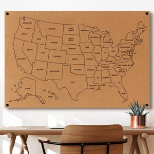 Push Pin Map of USA, Travel Map USA United States, 5 year Anniversary Wood, Travel Tracker, Unique Father&#39;s Day Gift