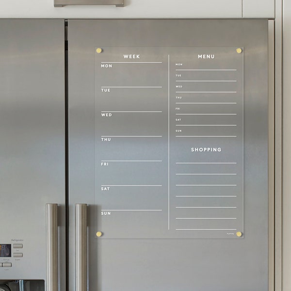 FRIDGE calendar | Magnetic acrylic | Dry erase calendar with customizable sections