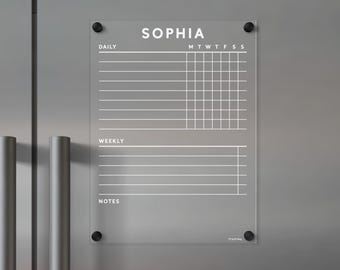 Magnetic Acrylic Chore Chart | Dry Erase FRIDGE Organizer | Customizable Planner | Family Chore Chart | Weekly Planner for Fridge