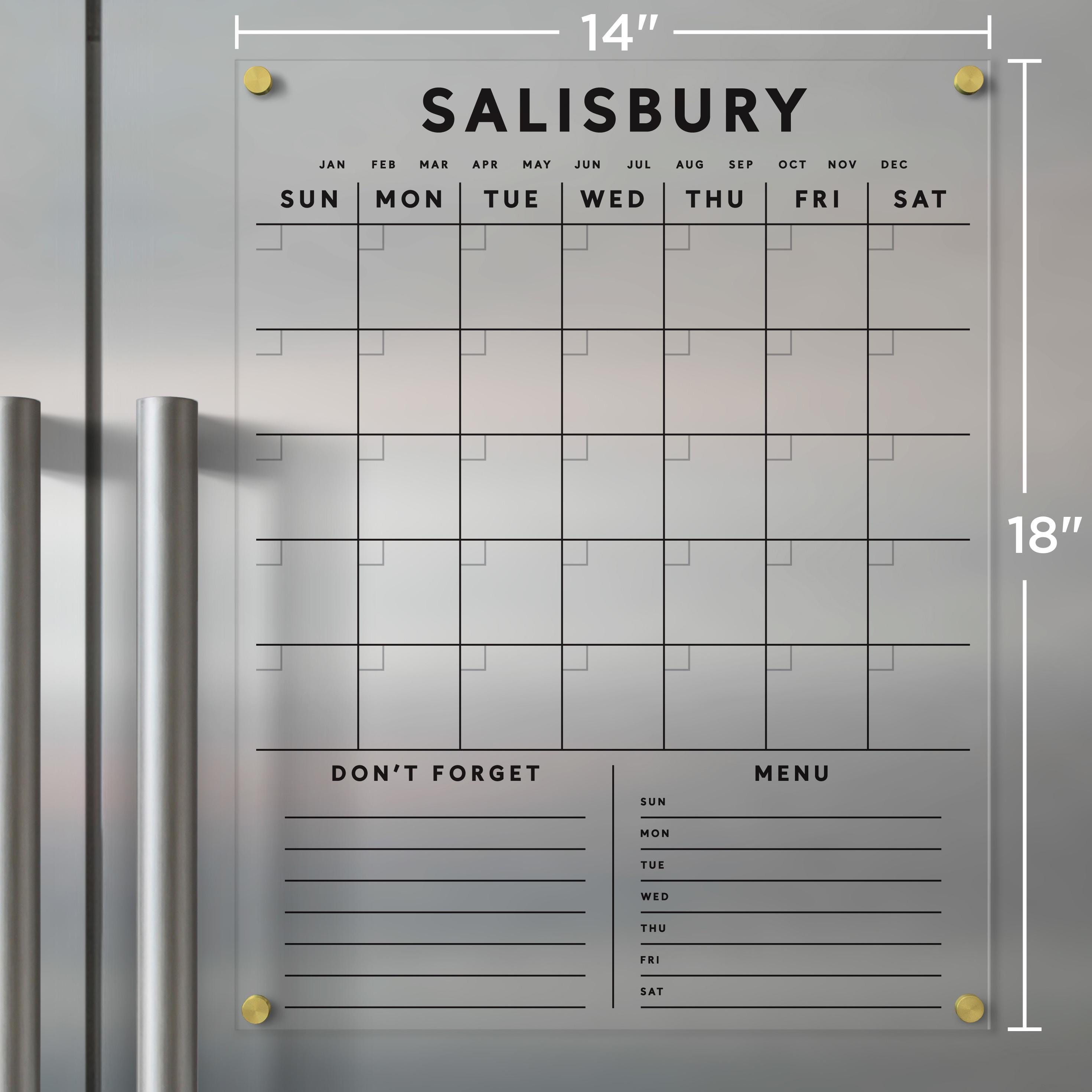 Calendrier Magnétique Frigo Effaçable 29,5x21 Cm - Tableau Semainier Aimanté Avec 4 Marqueurs Premium
