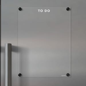 Lista de tarefas da geladeira | Placa de memorando de apagamento a seco acrílico magnético | Decoração de geladeira personalizada | Placa de memorando em acrílico magnético durável |