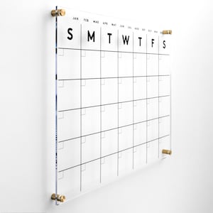 De originele acryl droog uitwisbare kalender | Doorzichtige maandplanner voor aan de muur | Strak modern design | Decoratieve kalender voor woondecoratie