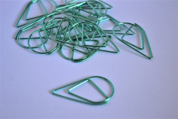 Planner Paperclips Tear Drop Shape Green Paper Clip Planner Paperclips Tear Drop Shape Green Paper Clip