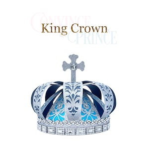 3D Crown | King Crown Template | SVG PNG | Also PRINTABLE Template | All~in~one~cut | For cutting machines like Cricut and Cameo