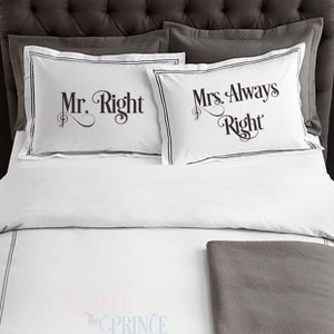 Elegant Mr. Right ~ Mevr. Always Right Template | SVG-JPG | Voor snijmachines Silhouette en Cricut | Kussen | Glas | Bruiloft | Geschenk