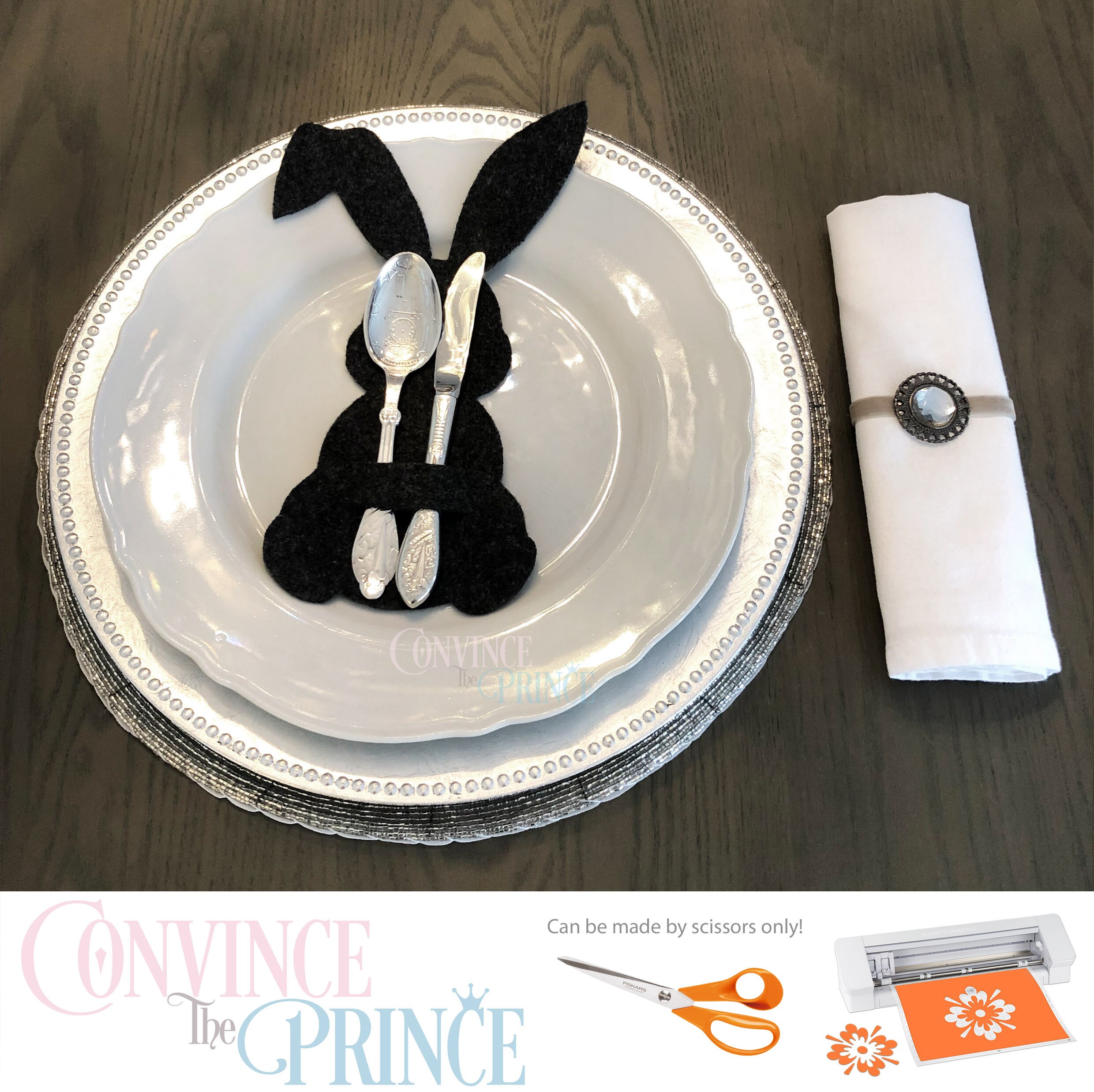 WINGFISH Easter Bunny Napkin Rings Set Of 12 Handmade Cute Rabbit Ear