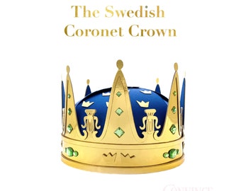 3D Crown | The Swedish Coronet Crown Template | SVG JPG | For cutting machines like Cameo and Cricut | Birthday | Svenska Kungakronan