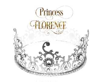 Prinzessin Florence Krone Vorlage | SVG PNG JPG | Für Schneidemaschinen wie Cricut und Silhouette | Geburtstagsparty | Papierkrone